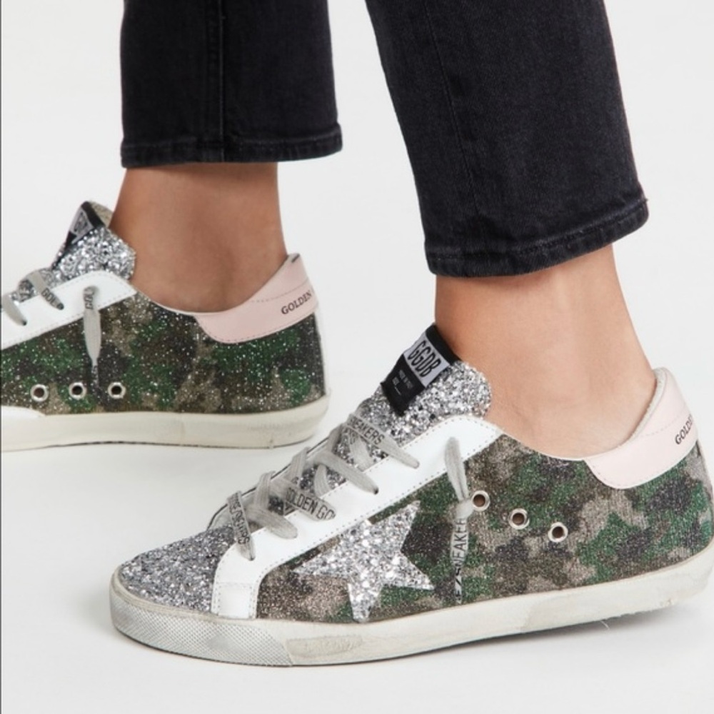 Rare Superstar GOLDEN GOOSE Camo Glitter - Worn 2x- size 41 (Italy)